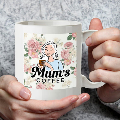 Kruzroyal Mum's Coffee Mug Gift - Best Mum Gifts from Daughter, Son - 11oz Floral Ceramic Cup for Mother's Day, Birthday, Christmas