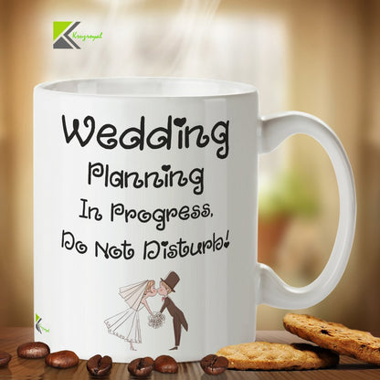 Kruzroyal Wedding Planning Mug, 11oz Ceramic Coffee Cup, Engagement Gift for Bride to Be, Dishwasher & Microwave Safe, Funny Bridal Shower Present