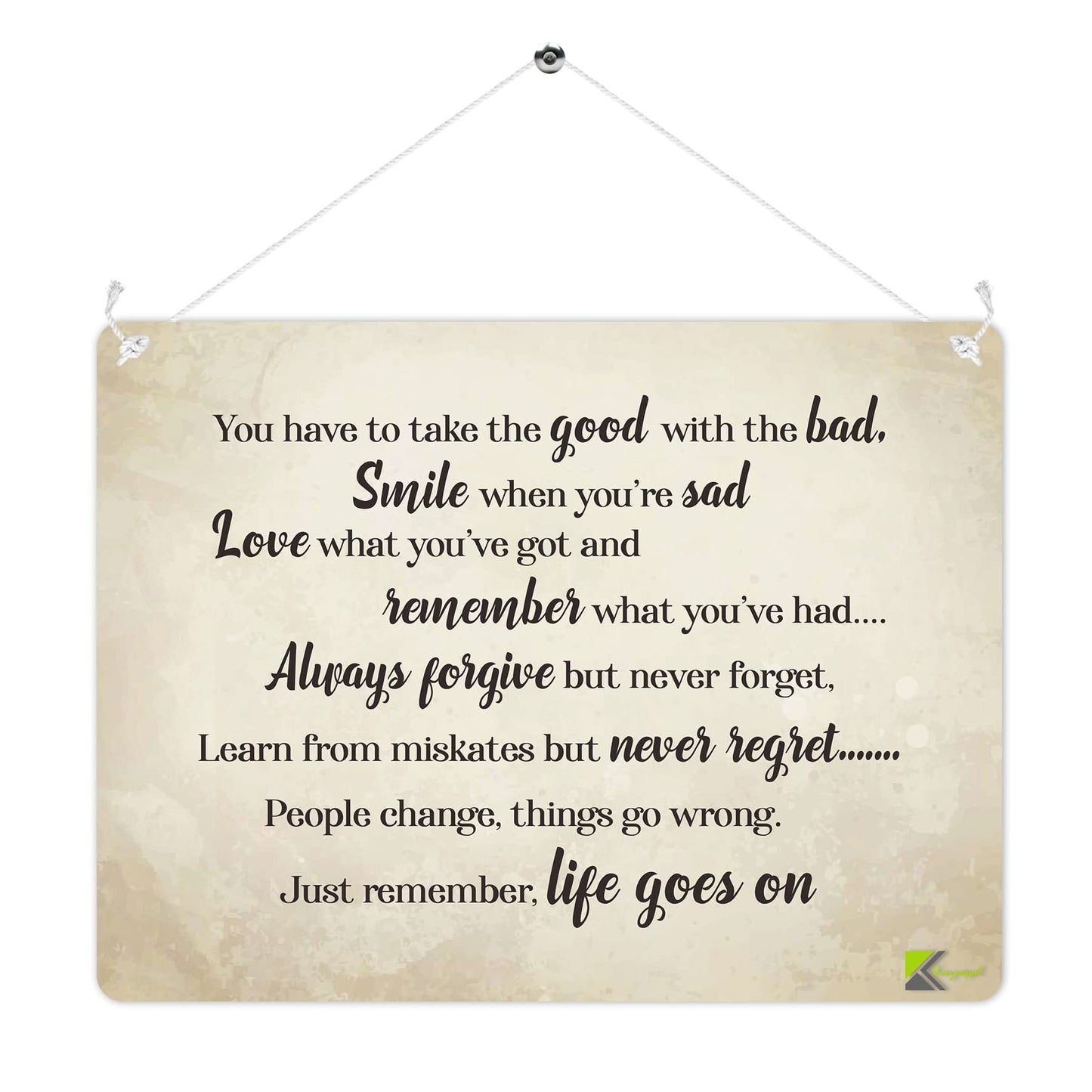 MP246 Life quotes life goes on Funny Novelty Retro Vintage Metal Wall Sign Plaque 20cm x 15cm