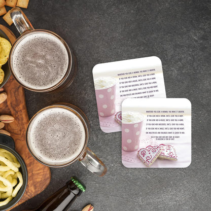 CS783 Whatever You give a Woman, You Make it Greater. Novelty Funny Coffee Tea Drink Gift Glossy MDF Wooden Coaster