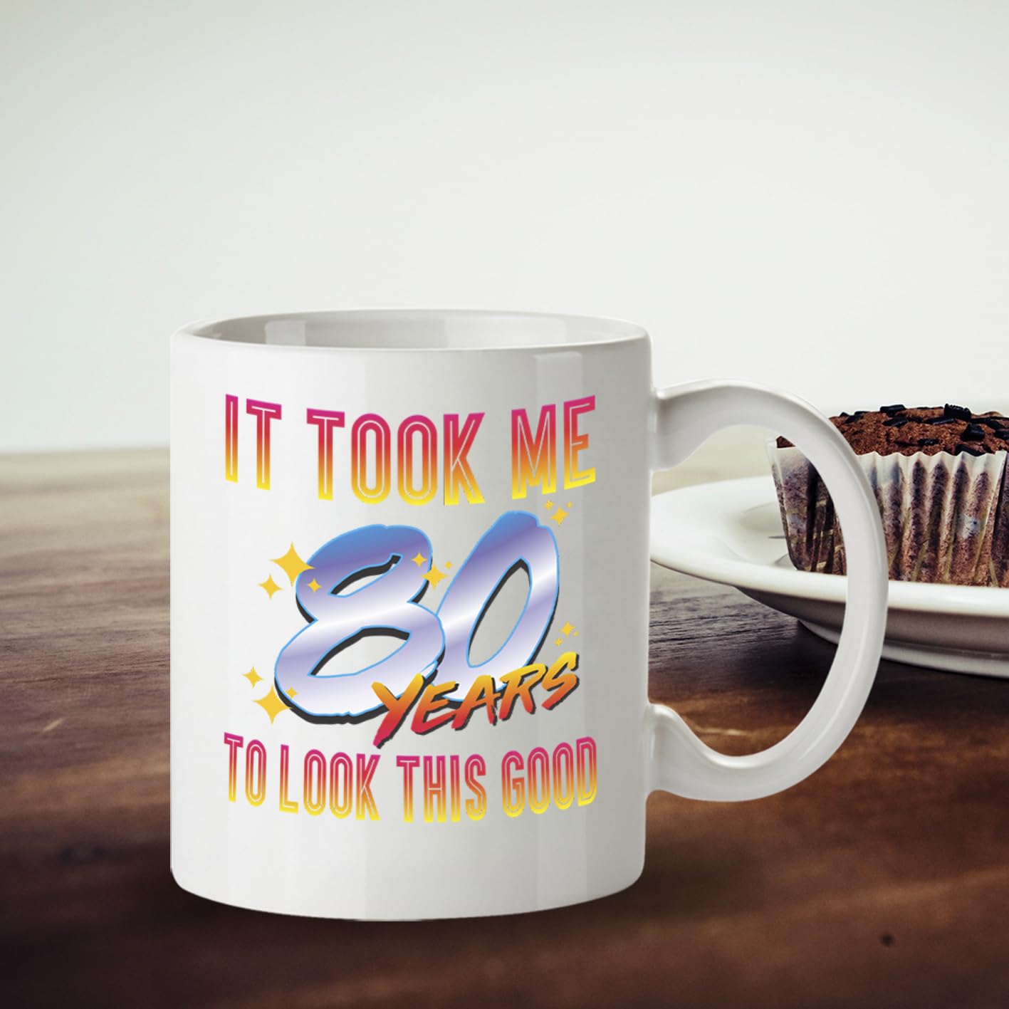 Kruzroyal 80th Birthday Funny Coffee Mug - It Took 80 Years to Look This Good Gift for Men Women Mom Dad Grandma Grandpa