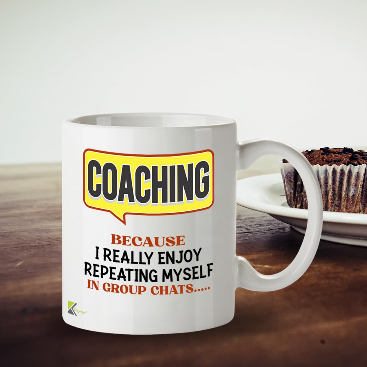 Kruzroyal DZ966 Funny Coach Mug - Repeating Myself in Group Chats Sarcastic Mentor Trainer Gift - Witty Team Leader Manager Coffee Cup - 11oz White Ceramic