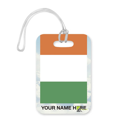 PLT272 Personalised Name with Ireland Flag Novelty Funny Unique Designer Gift Glossy Plastic Suitcase Luggage Tag