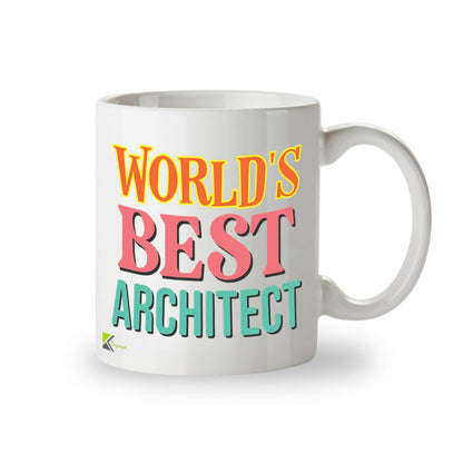 Kruzroyal DZ857 World's Best Architect Mug 11oz - White Ceramic Cup for Designer, Draughtsman - Ideal Birthday, Graduation, Thank You Present