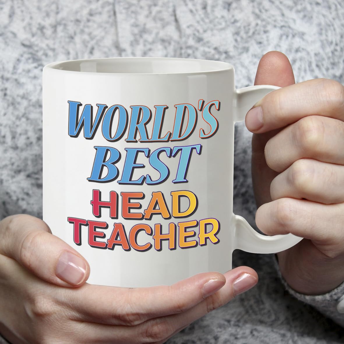 Kruzroyal DZ847 World's Best Head Teacher Mug 11oz - White Ceramic Cup for Headmaster, Headmistress - End of Year, Leaving or Thank You Present