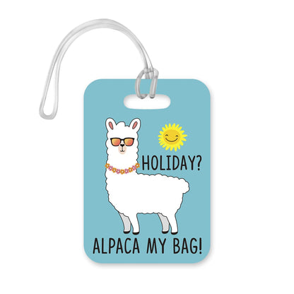 LT097 Holiday? Alpaca My Bag! Novelty Funny Unique Designer Gift Glossy Plastic Suitcase Luggage Tag