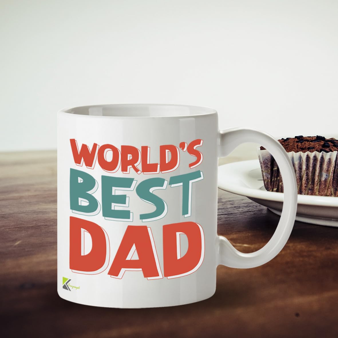Kruzroyal DZ813 World's Best Dad Mug - 11oz White Ceramic Coffee Cup Gift for Dad, Father, Papa - Perfect Father's Day Present & Birthday Gift