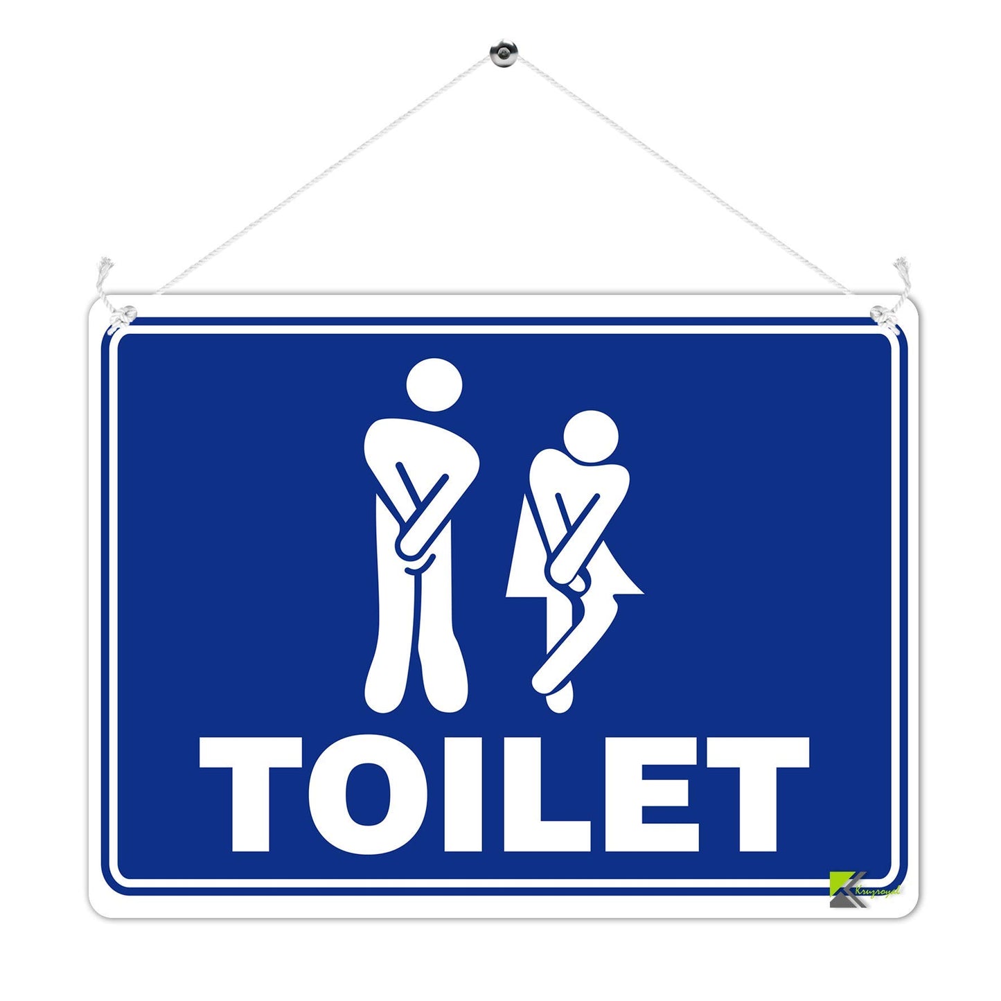 Kruzroyal MP448 Toilet Sign Funny Novelty Retro Vintage Metal Wall Sign Plaque 20cm x 15cm