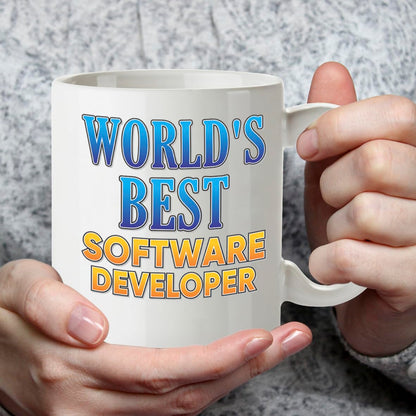 Kruzroyal DZ863 World's Best Software Developer Mug 11oz - White Ceramic Cup for Programmer, Coder, Engineer - Funny Birthday, Thank You Present