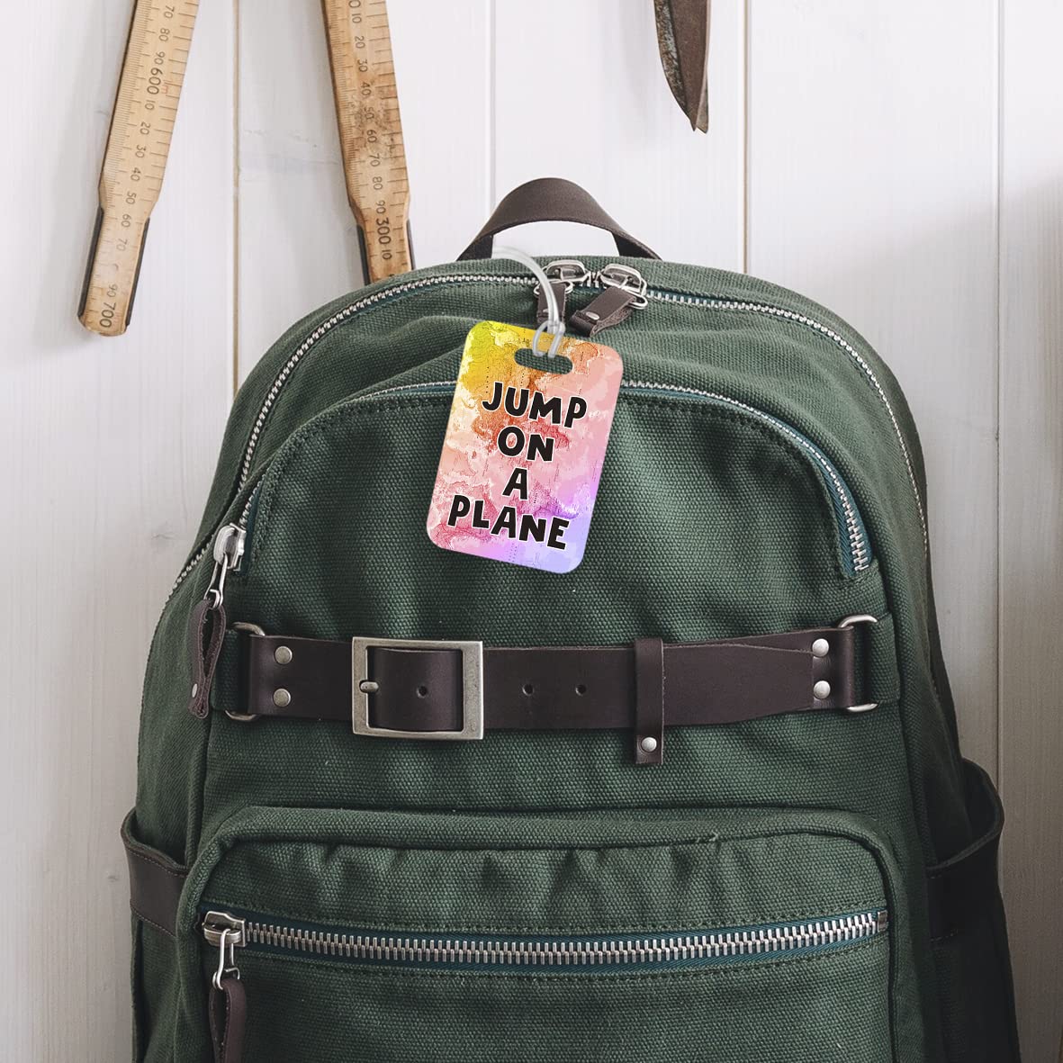 LT216 Jump on a Plane Novelty Funny Unique Designer Gift Glossy Plastic Suitcase Luggage Tag