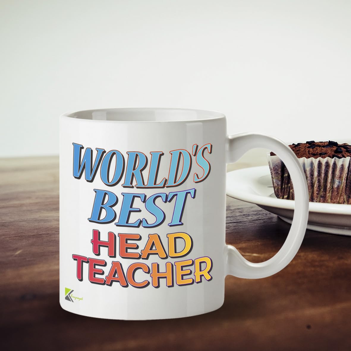 Kruzroyal DZ847 World's Best Head Teacher Mug 11oz - White Ceramic Cup for Headmaster, Headmistress - End of Year, Leaving or Thank You Present