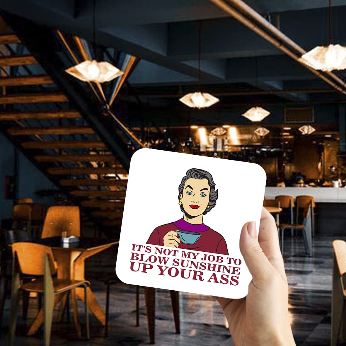CS580 It's not my job to blow sunshine up your ass. Novelty Funny Coffee Tea Drink Gift Glossy MDF Wooden Coaster