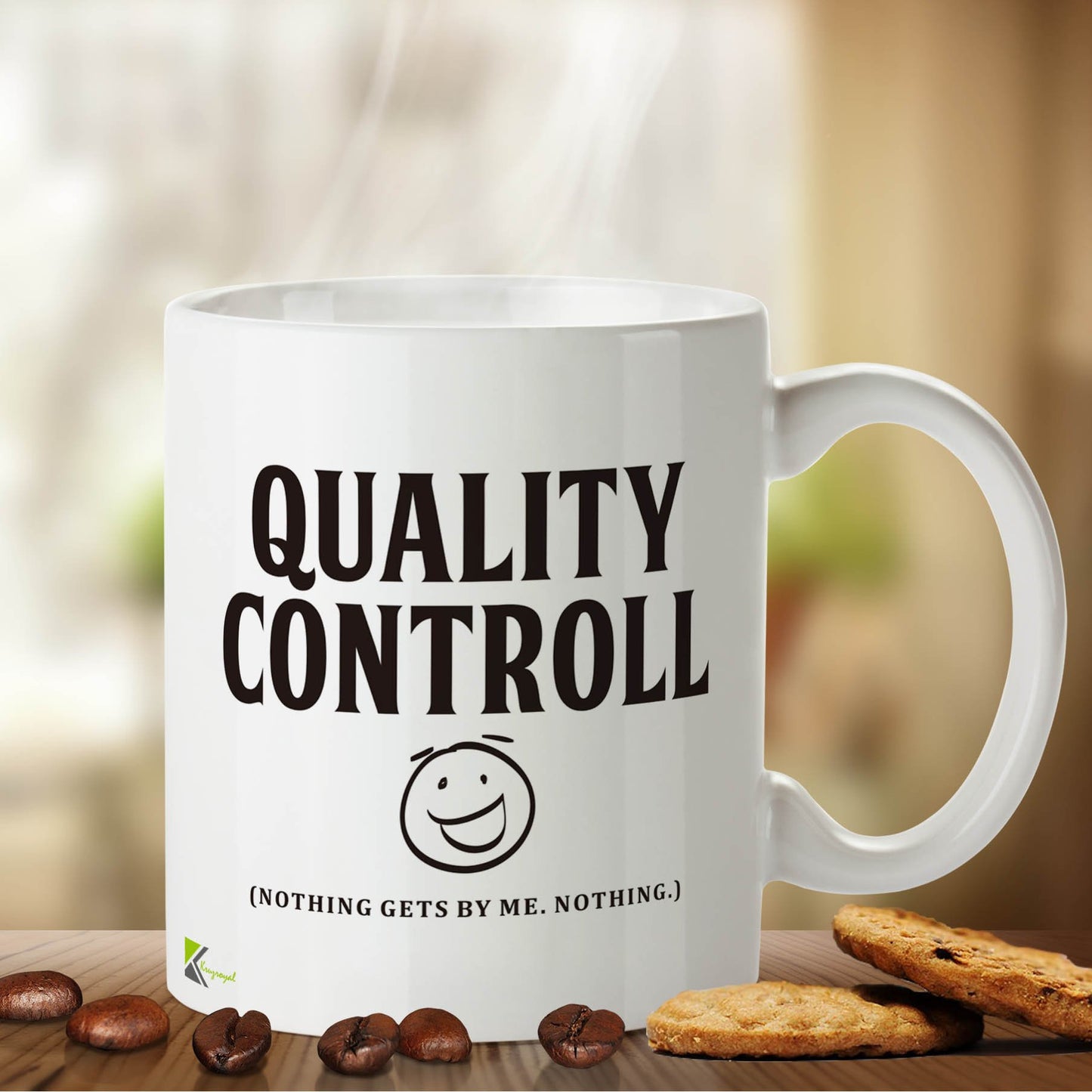 Kruzroyal DZ413 Quality controll (Nothing gets by me. Nothing.) Funny Novelty Great Gift Idea Coffee Tea Mug