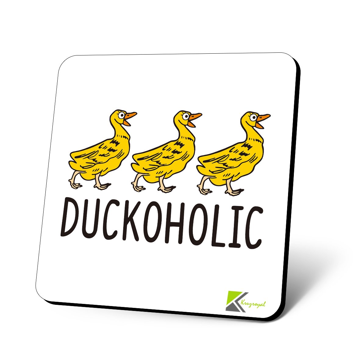 CS907 Duckoholic Novelty Funny Coffee Tea Drink Gift Glossy MDF Wooden Coaster