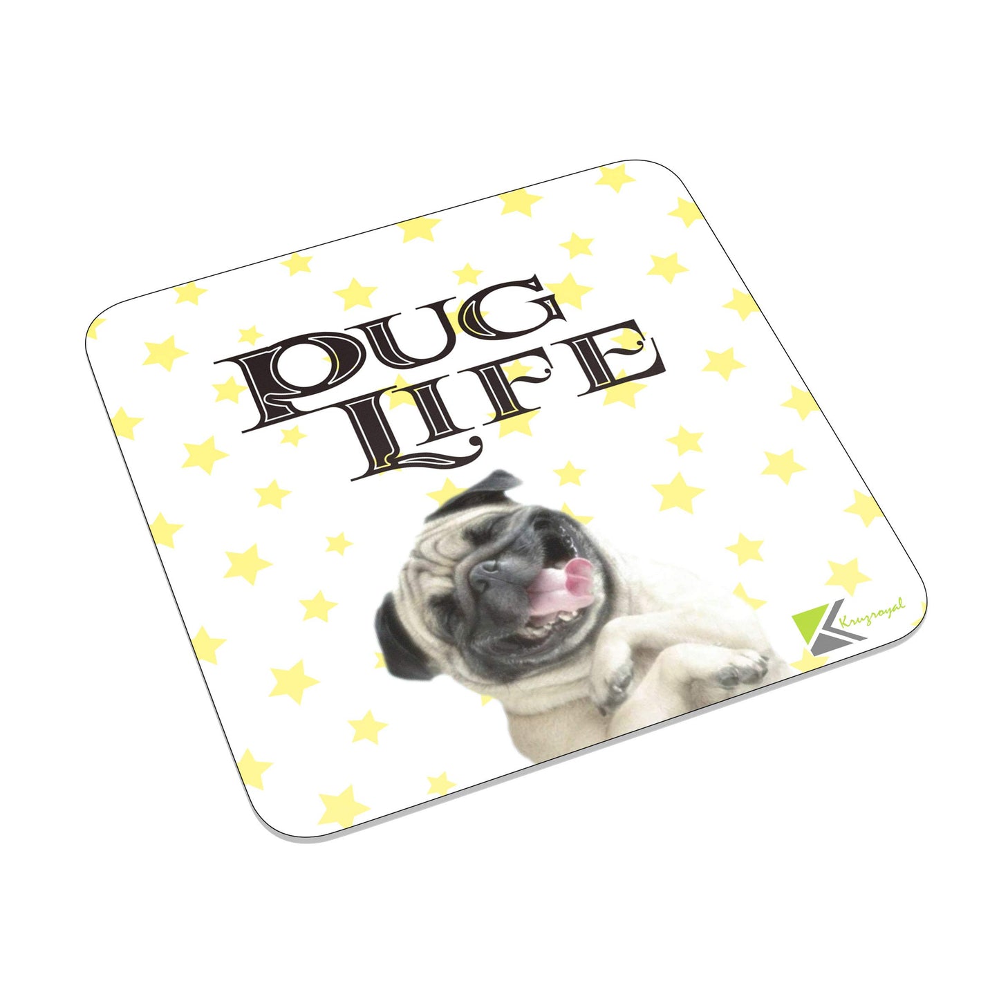 FM055 Pug Life Novelty Funny Idea Glossy Metal Square Fridge Magnet