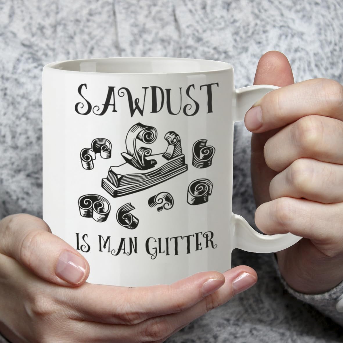 Kruzroyal DZ370 Sawdust is Man Glitter Funny Novelty Great Gift Idea Coffee Tea Mug