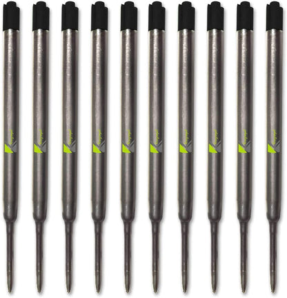 10 x Quality Compatible Refills for Parker Ballpoint Medium Black