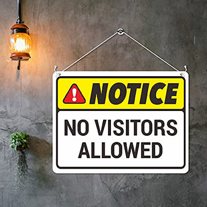 Kruzroyal MP451 Notice : No visitors allowed Funny Novelty Retro Vintage Metal Wall Sign Plaque 20cm x 15cm
