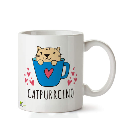 Kruzroyal DZ689 CATPURRCINO Funny Novelty Great Gift Idea Coffee Tea Ceramic Mug