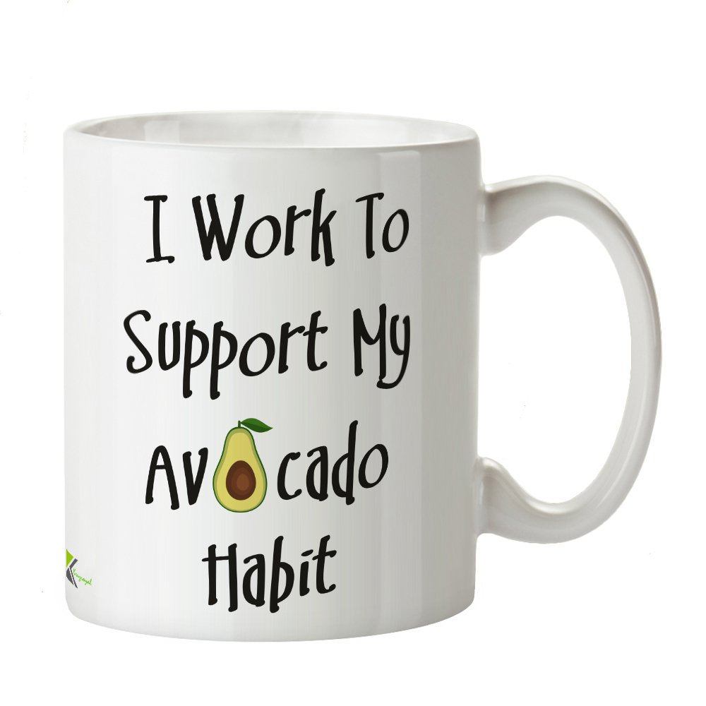 Kruzroyal Funny Avocado Coffee Mug, Ceramic Tea Cup for Office & Work, Microwave & Dishwasher Safe, Novelty Gift for Colleagues & Friends, 11oz