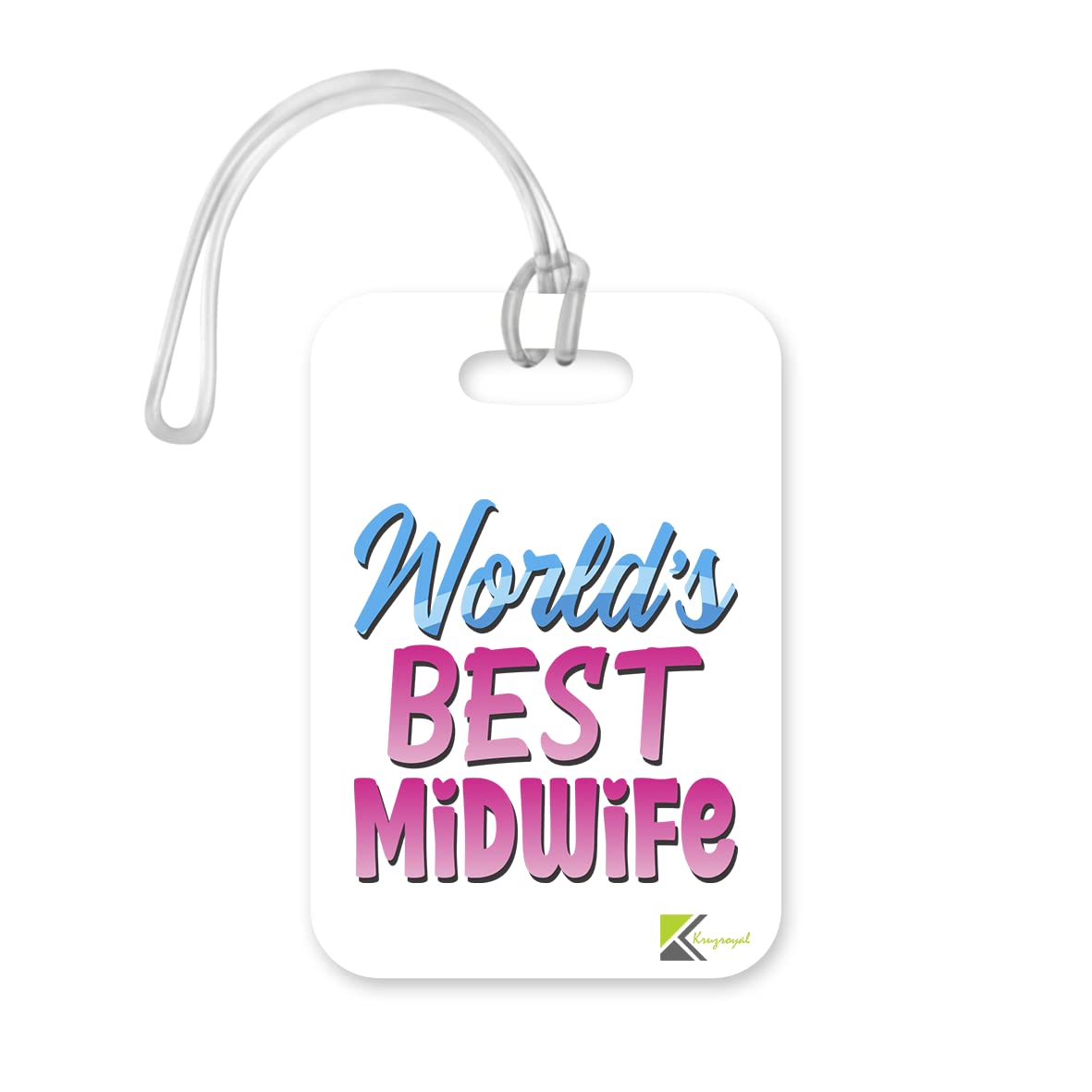 LT450 World's Best Midwife Novelty Funny Unique Designer Gift, Suitcase, Glossy Plastic Luggage Tag for Midwife
