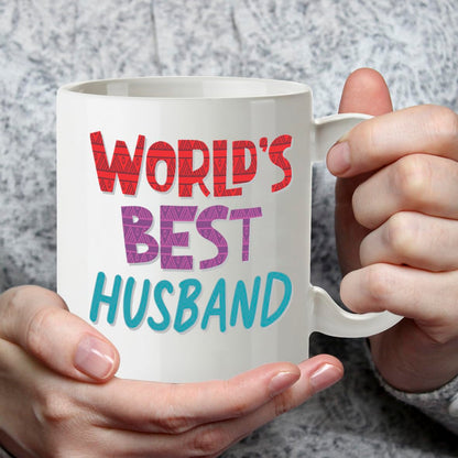 Kruzroyal DZ845 World's Best Husband Mug 11oz - White Ceramic Coffee & Tea Cup - Ideal Birthday, Anniversary, Father's Day Present for Him