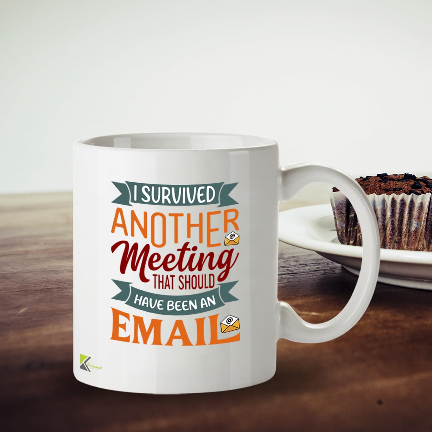 Kruzroyal Funny Work Mug | I Survived Another Meeting That Should Have Been an Email | Office Gift for Coworker Boss Men Women | 11oz