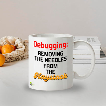 Kruzroyal Debugging Mug | Funny Programmer Gift for Software Engineer Developer Coder | 11oz Ceramic Coffee Cup | Tech Humor