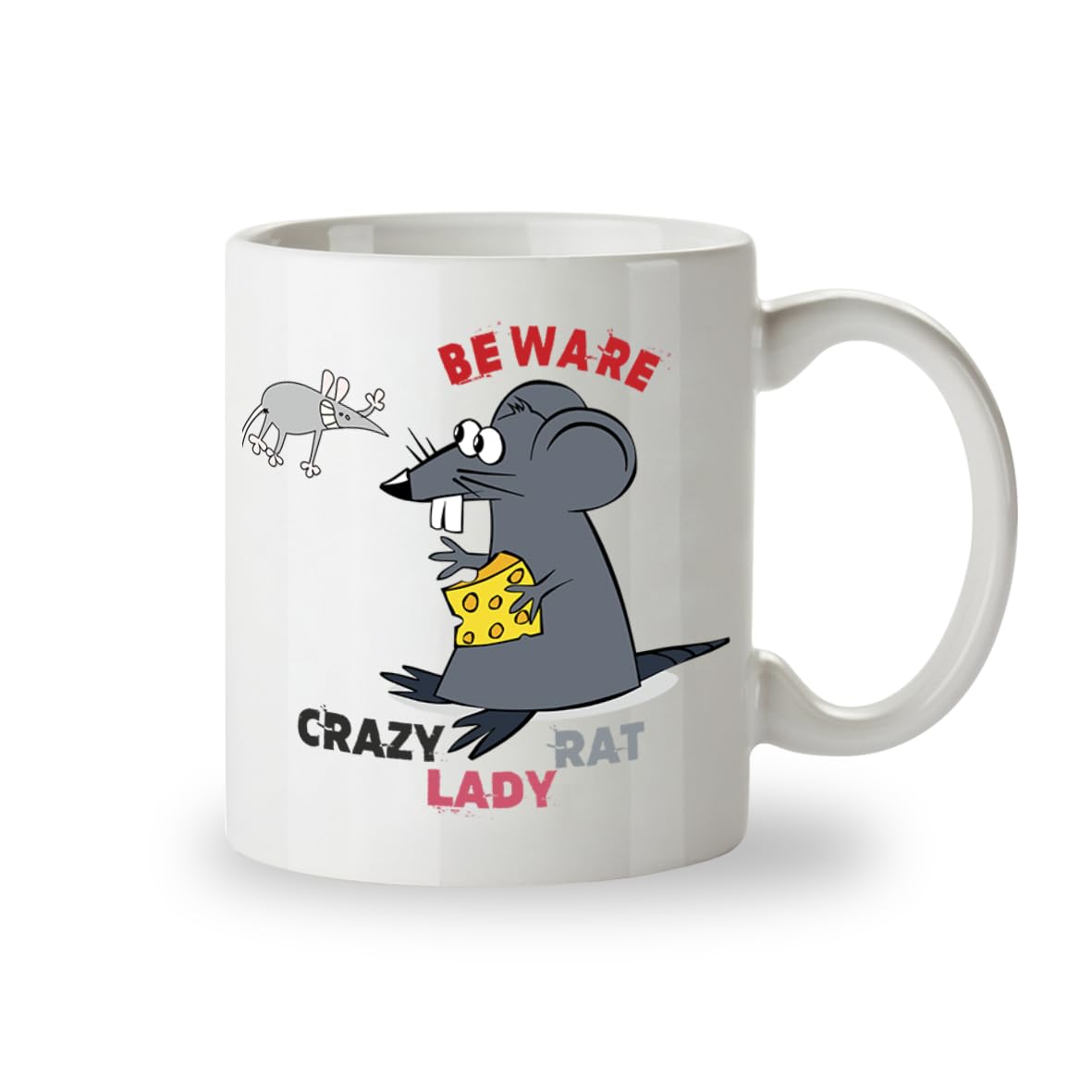 Kruzroyal Crazy Rat Lady Funny Mug, Beware Crazy Rat Lady Funny Novelty Great Gift Idea Coffee Tea Cup Pet Rat Owner Gift for Women