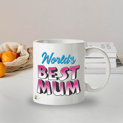 Kruzroyal DZ814 World's Best Mum Mug 11oz - Gifts for Mum from Daughter, Son - Funny Coffee Cup Present for Her Birthday, Mothers Day, Christmas