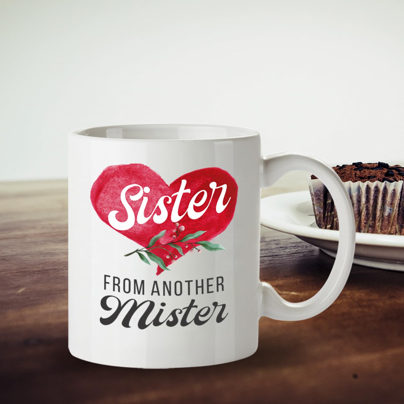 Kruzroyal Sister from Another Mister Mug - Best Friend Gift for Women, Bestie, Work Mate - Heartfelt Friendship Cup
