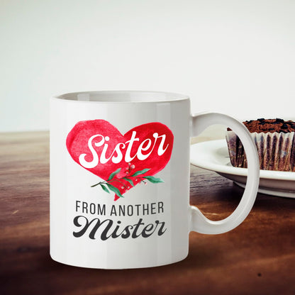 Kruzroyal Sister from Another Mister Mug - Best Friend Gift for Women, Bestie, Work Mate - Heartfelt Friendship Cup