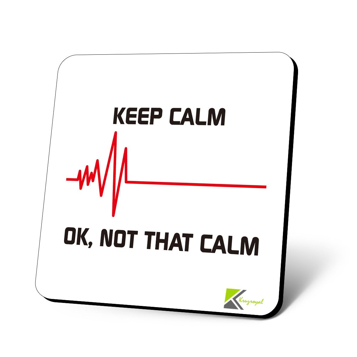 CS616 Keep Calm ok, not That Calm Novelty Funny Coffee Tea Drink Gift Glossy MDF Wooden Coaster