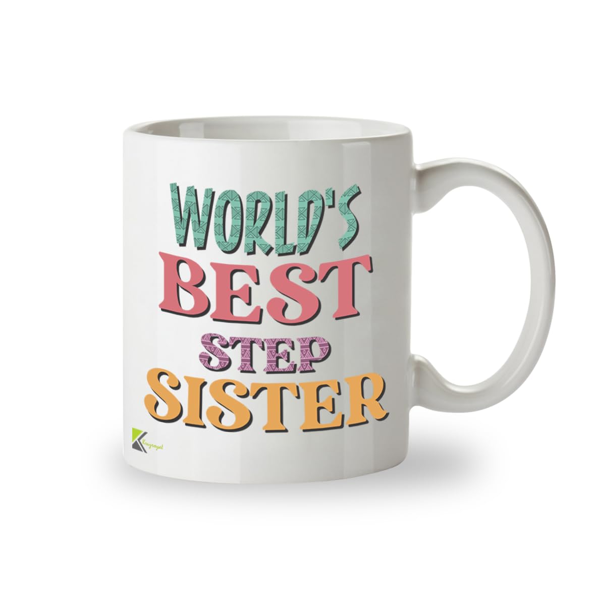 Kruzroyal DZ818 World's Best Step Sister Mug 11oz - White Ceramic Coffee & Tea Cup for Stepsister, Bonus Sister - Ideal Birthday or Holiday Present for Her