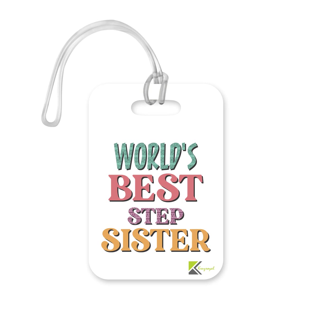 LT418 World's Best Step Sister Novelty Funny Unique Designer Gift, Suitcase, Glossy Plastic Luggage Tag for Step Sister