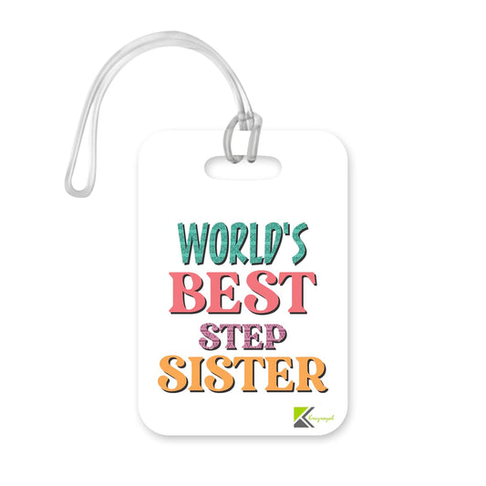 LT418 World's Best Step Sister Novelty Funny Unique Designer Gift, Suitcase, Glossy Plastic Luggage Tag for Step Sister