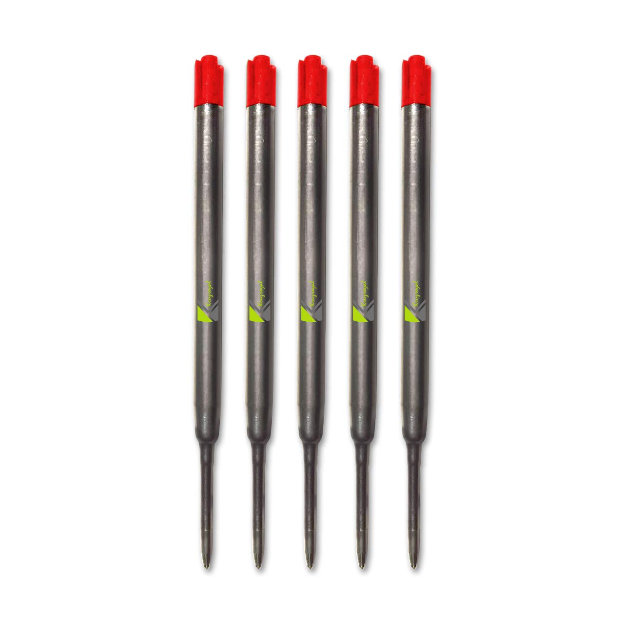 5 x Red Quality Refills Compatible for Parker Ballpoint Medium Point - (Pack of 5)