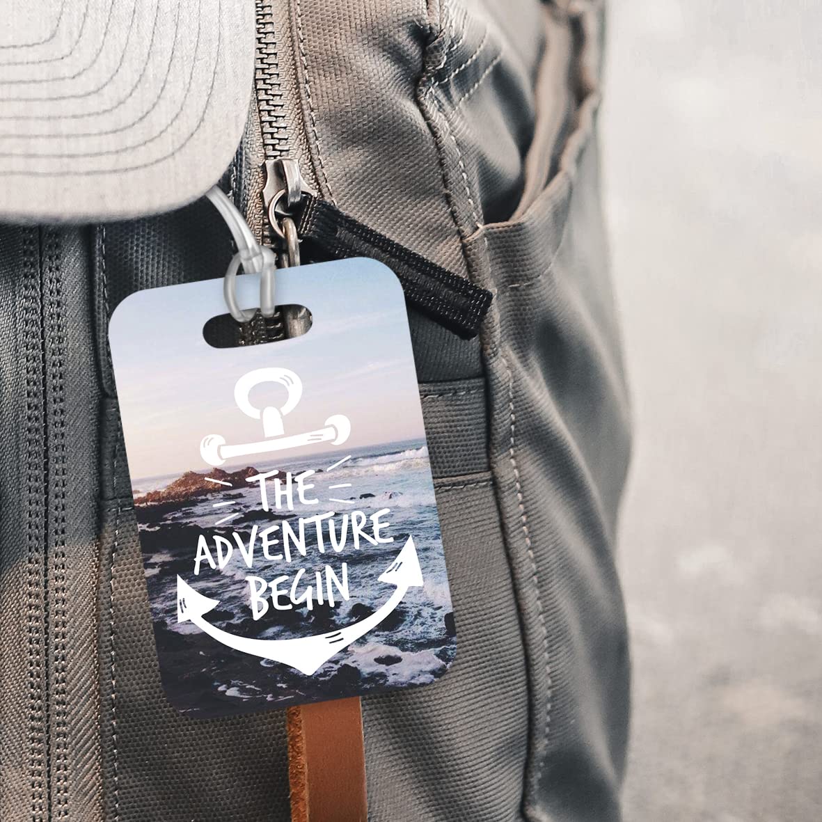 LT046 The Adventure Begin Novelty Funny Unique Designer Gift Glossy Plastic Suitcase Luggage Tag