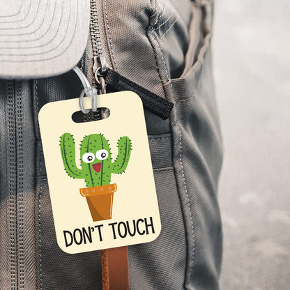 LT061 Don't Touch Novelty Funny Unique Designer Gift Glossy Plastic Suitcase Luggage Tag