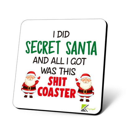 Secret Santa Gifts for Colleagues - Funny Office Coaster Gift for Work Friends & Coworkers | Wooden Novelty Christmas Gag Gift & Stocking Filler UK