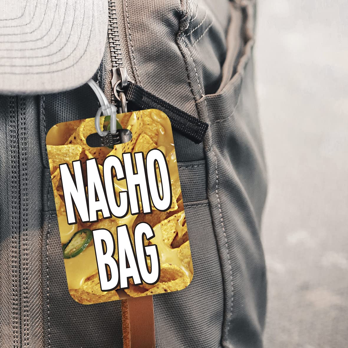 LT070 Nacho Bag Novelty Funny Unique Designer Gift Glossy Plastic Suitcase Luggage Tag