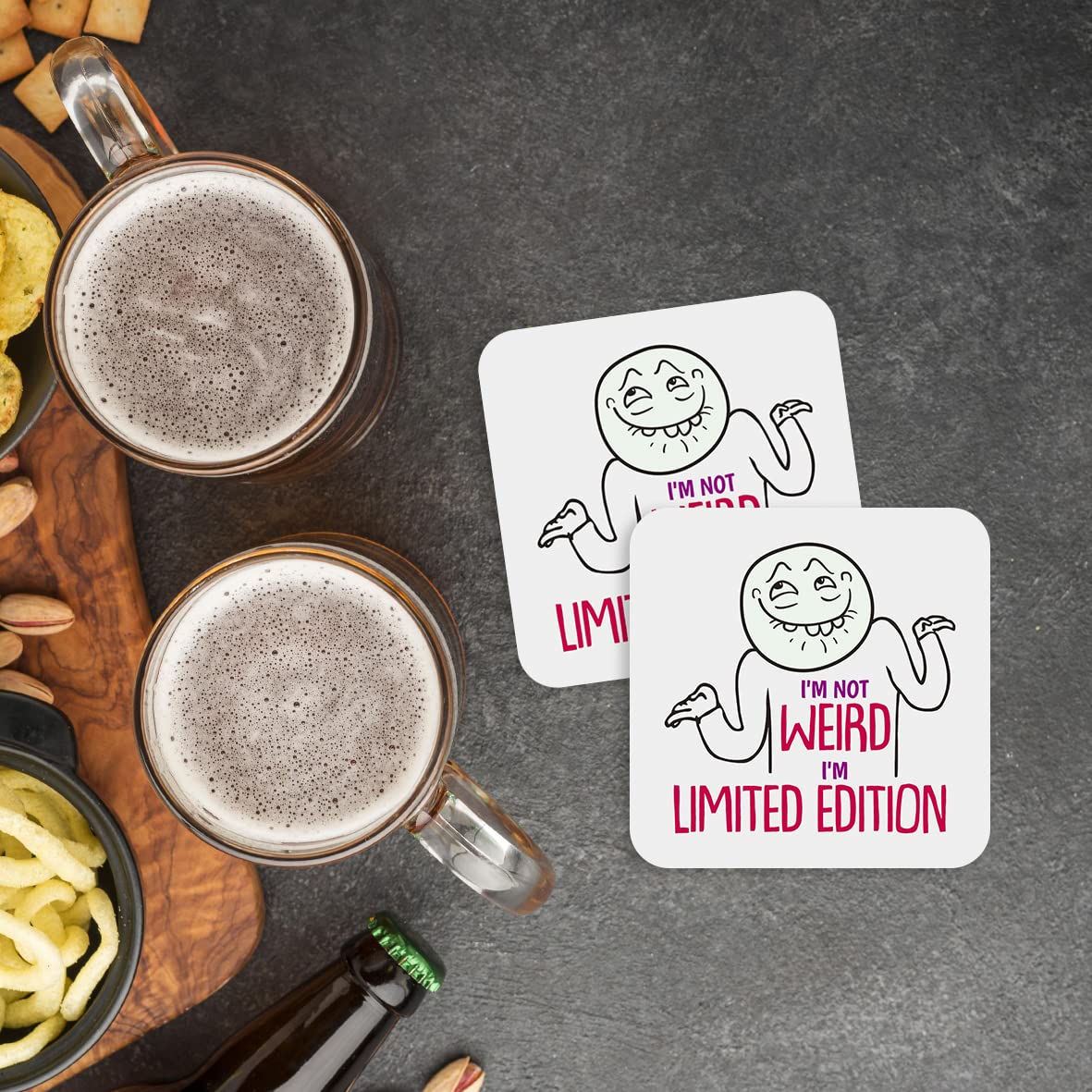 CS675 I'm not Weird I'm Limited Edition Novelty Funny Coffee Tea Drink Gift Glossy MDF Wooden Coaster