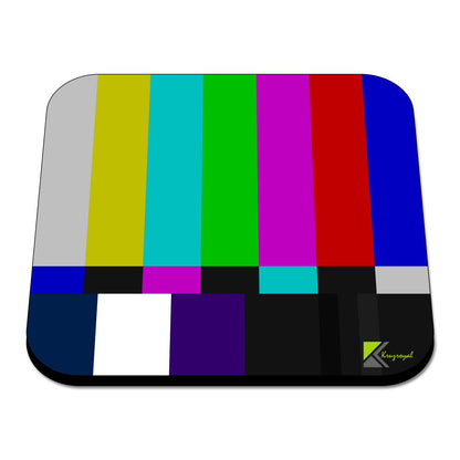 CS600 Colour bar:Television or Screens Broadcaster Novelty Funny Coffee Tea Drink Gift Glossy MDF Wooden Coaster