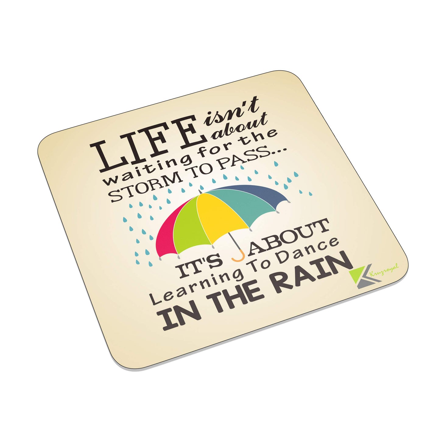 FM070 Life isn't about waiting for the storm to pass... It's about learning to dance in the rain Novelty Funny Idea Glossy Metal Square Fridge Magnet