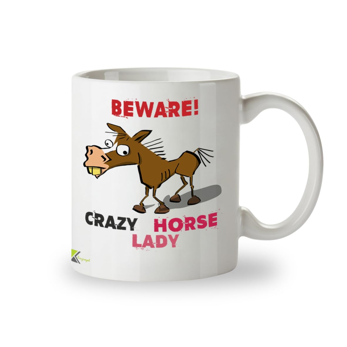 Kruzroyal Beware Crazy Horse Lady Mug - Funny Horse Gift for Women - 11oz Ceramic Coffee Mug - Equestrian Lover Gift - DZ047