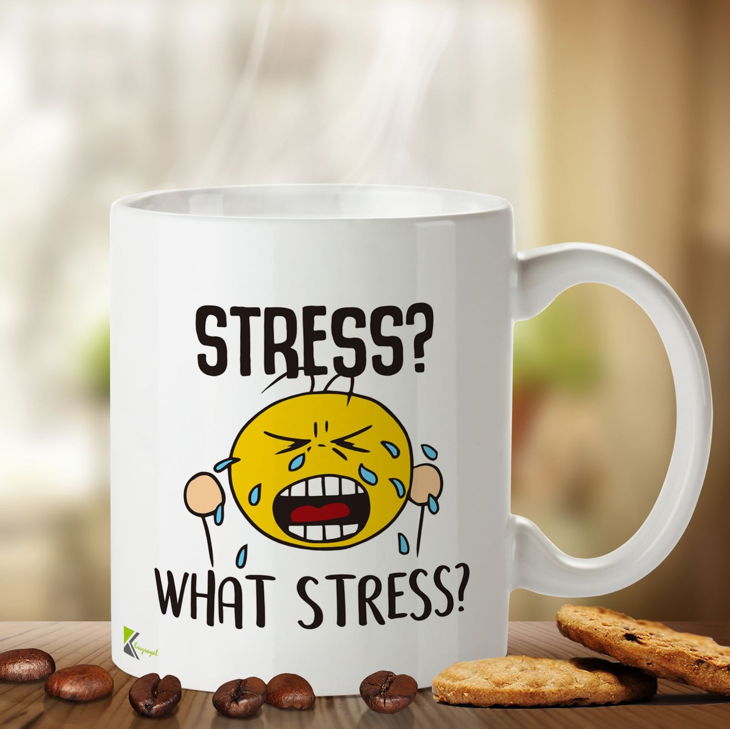 Kruzroyal DZ410 Stress? What Stress? Funny Novelty Great Gift Idea Coffee Tea Mug