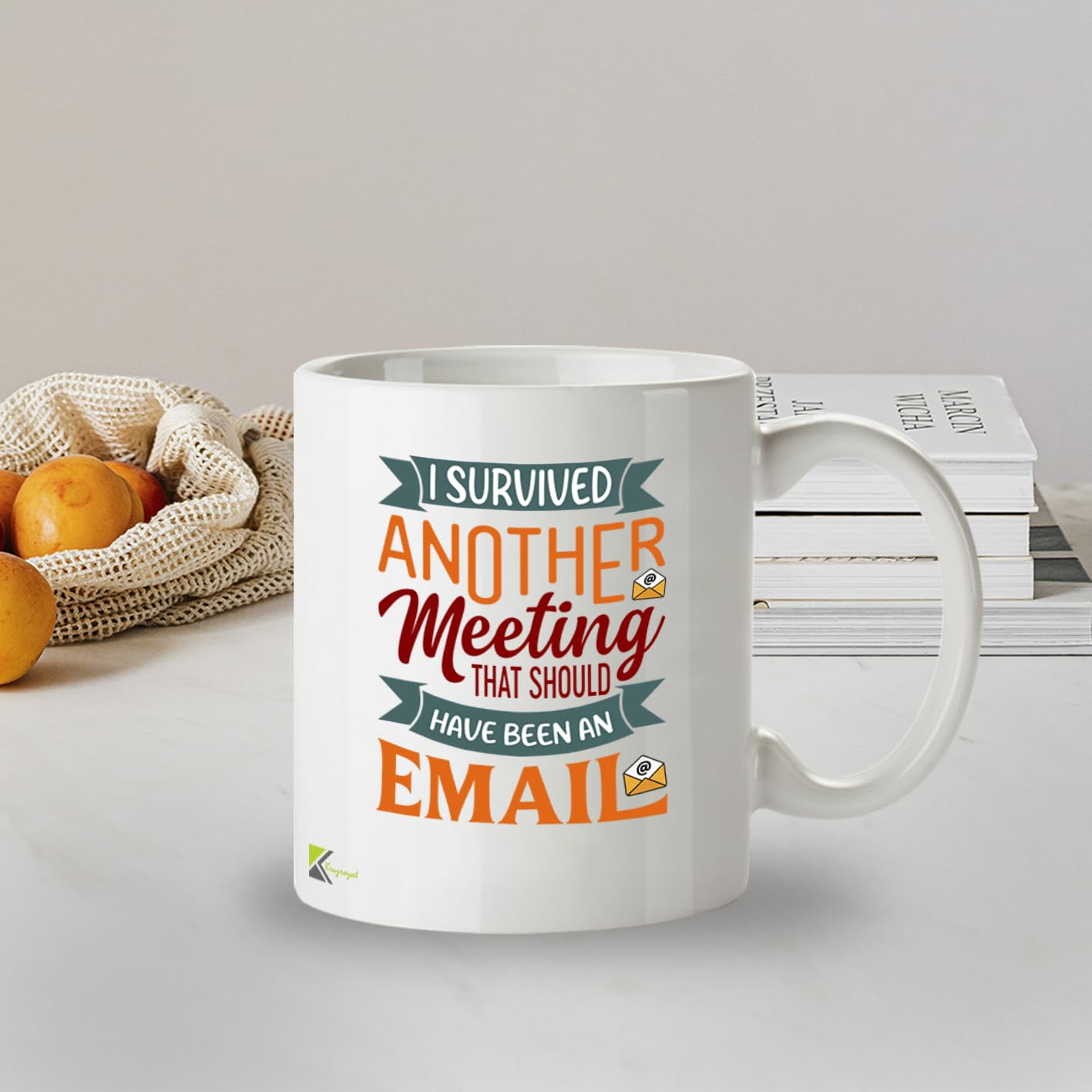 Kruzroyal Funny Work Mug | I Survived Another Meeting That Should Have Been an Email | Office Gift for Coworker Boss Men Women | 11oz