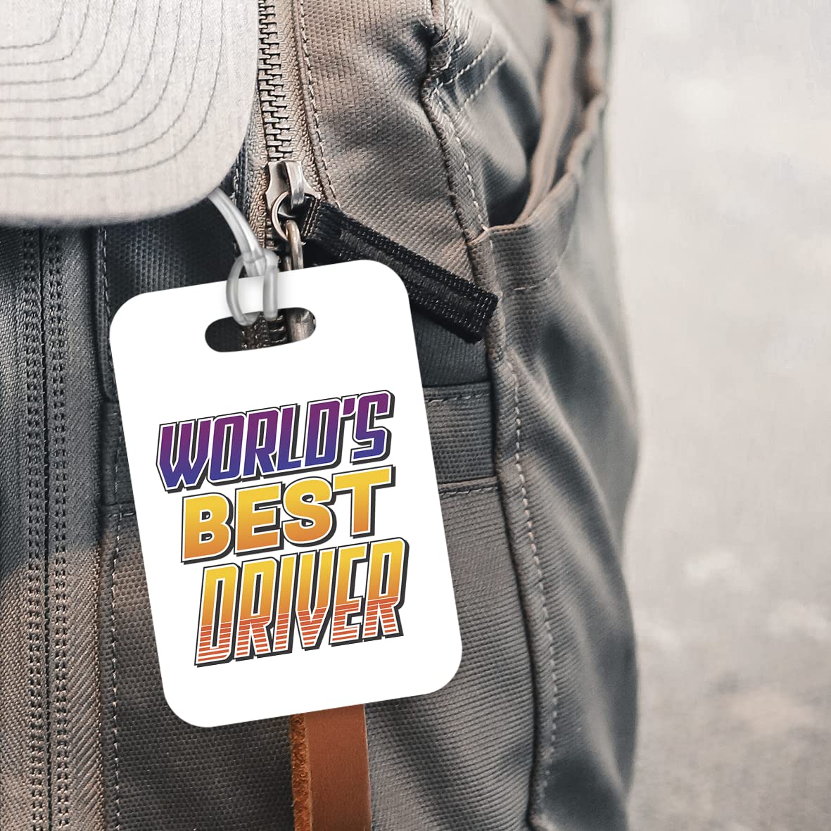 LT409 World's Best Driver Novelty Funny Unique Designer Gift, Suitcase, Glossy Plastic Luggage Tag for Driver