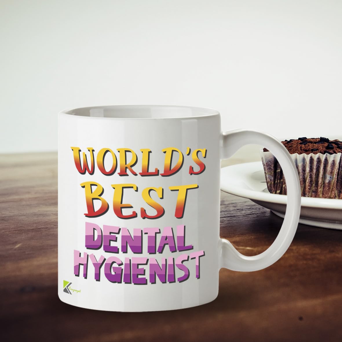 Kruzroyal DZ866 World's Best Dental Hygienist Mug 11oz - White Ceramic Cup for Dental Nurse, Therapist - Funny Thank You, Birthday, Graduation Present