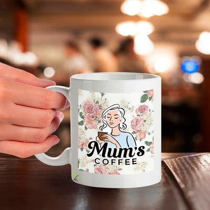 Kruzroyal Mum's Coffee Mug Gift - Best Mum Gifts from Daughter, Son - 11oz Floral Ceramic Cup for Mother's Day, Birthday, Christmas